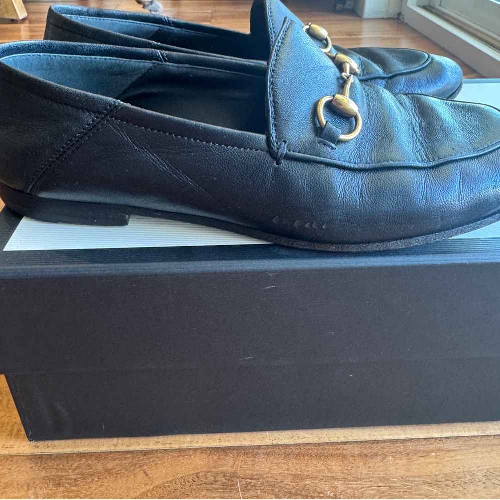 Gucci women’s AGNELLO PLONGE loafer Black Leather Horsebit Loafers - Picture 6 of 14
